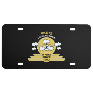 Flying Instructor Flying School Graduate Pro License Plate