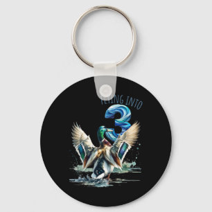 Flying Into 3 Duck Hunting 3rd Birthday Party 3 Ye Keychain