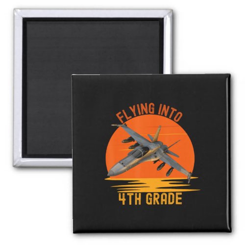 Flying Into 4th Grade Boys Back To School Jet Grap Magnet
