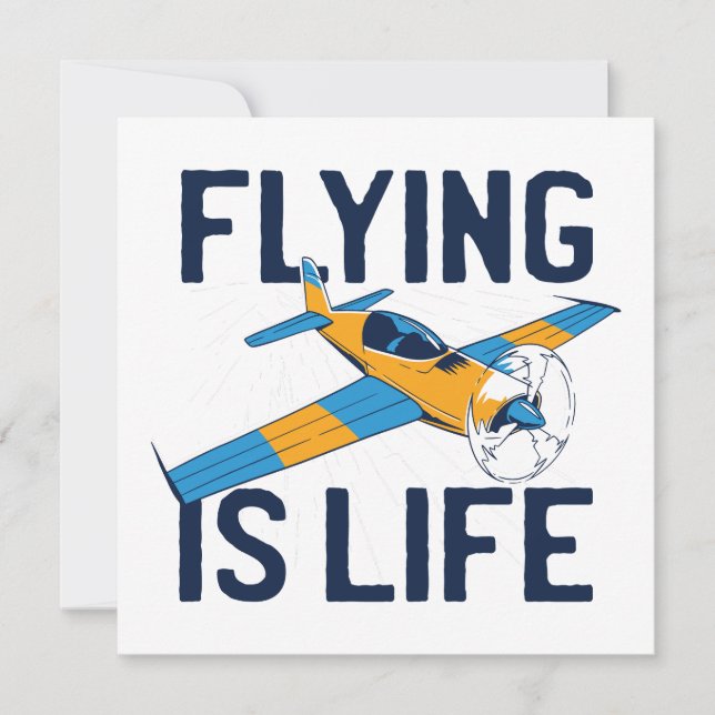Flying is life Aviation Pilot Greeting Card (Front)