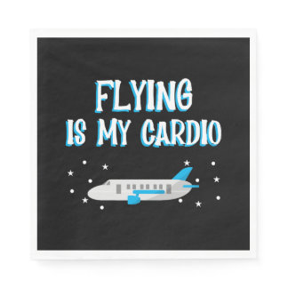 Flying is My Cardio Airplane Traveling Napkins