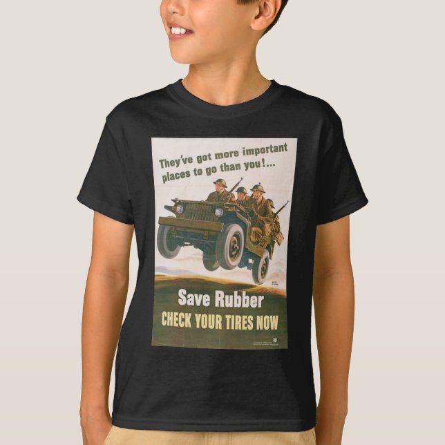 Flying Jeep Poster T-Shirt (Front)