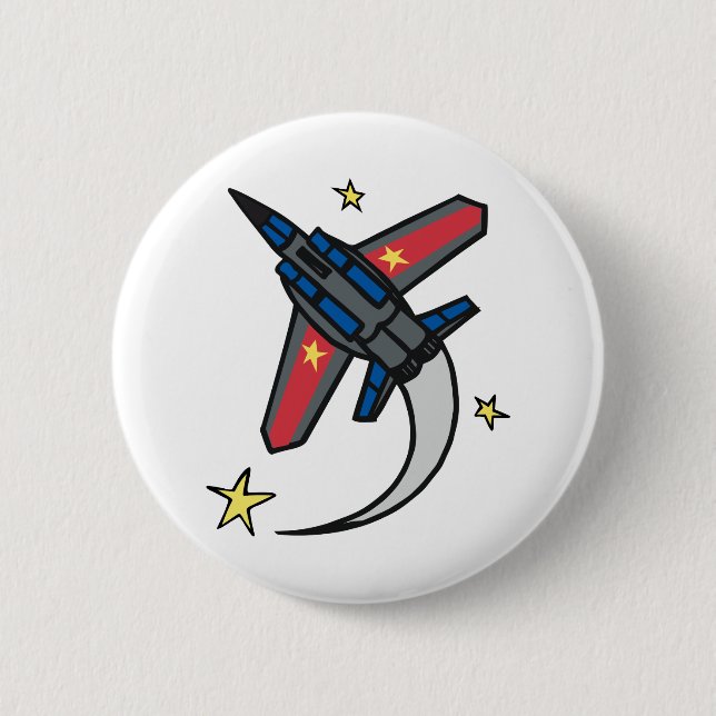 Flying Jet Plane Button (Front)