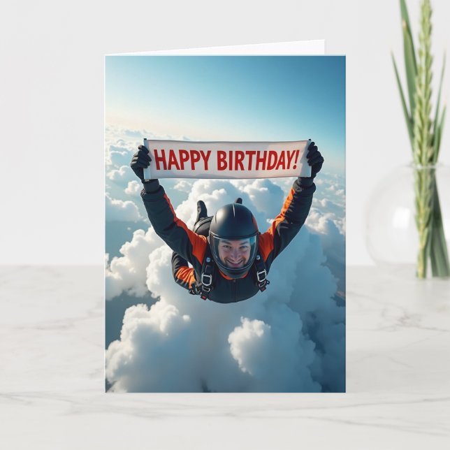 Flying Joy Birthday Card (Front)