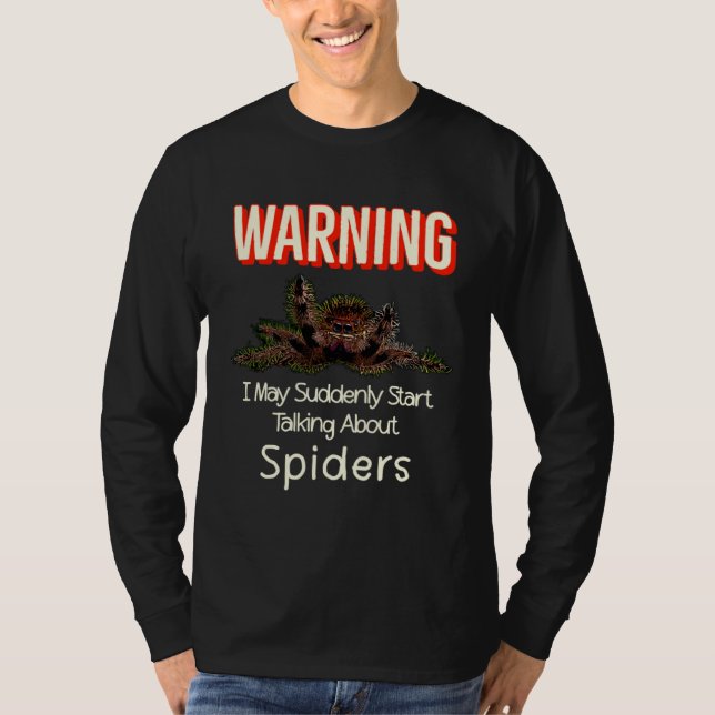 Flying Jumping Spider Warning Spooder Mom Spooder  T-Shirt (Front)