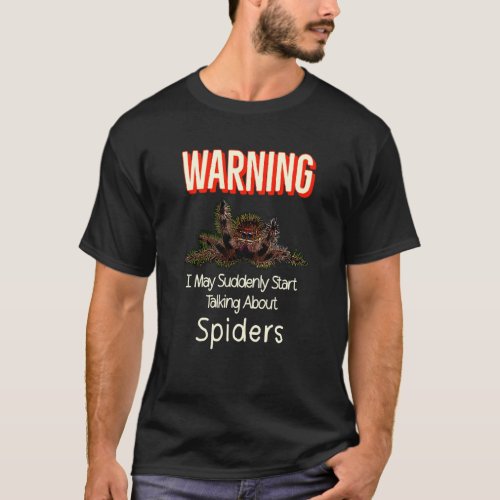 Flying Jumping Spider Warning Spooder Mom Spooder  T_Shirt