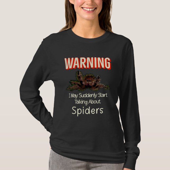 Flying Jumping Spider Warning Spooder Mom Spooder  T-Shirt (Front)