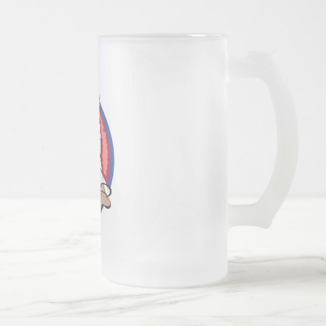 Flying Kick Frosted Glass Beer Mug (Right)