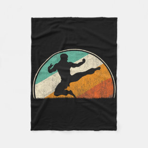 Flying Kick Silhouette Fleece Blanket