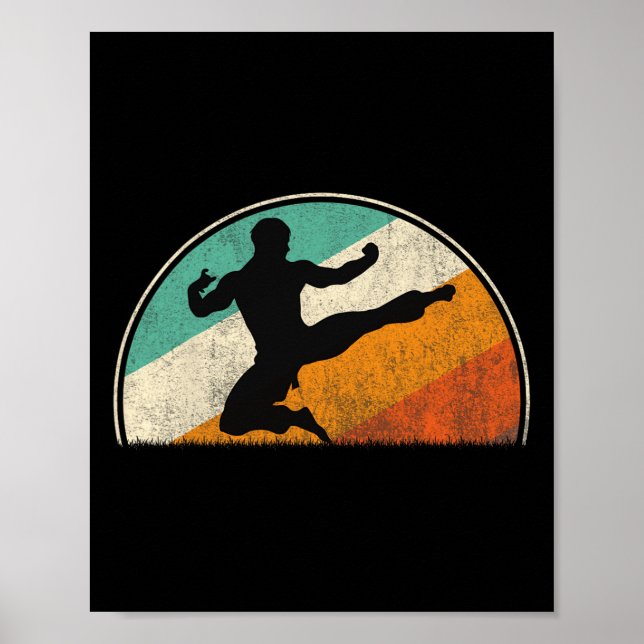 Flying Kick Silhouette  Poster (Front)
