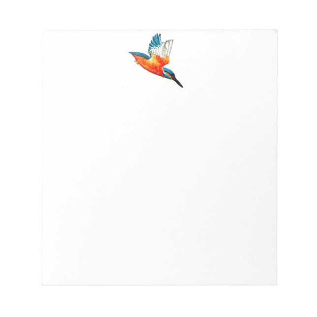 Flying Kingfisher Painting River Bird Notepad (Front)