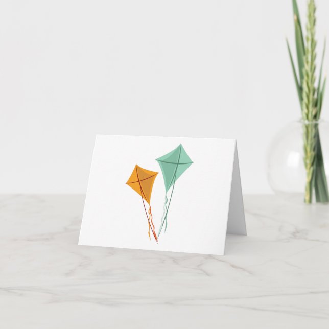 Flying Kites Letterpress Thank You Card (Front)