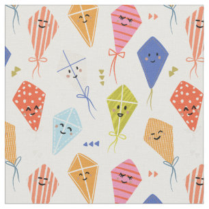Flying kites nursery family  fabric