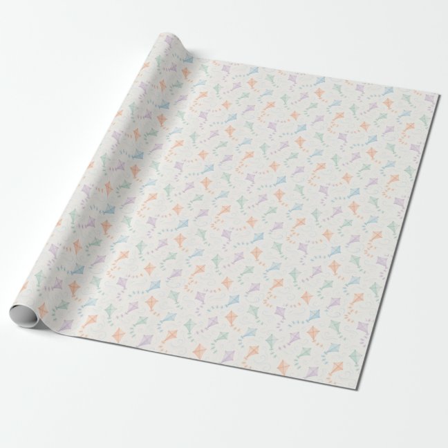 Flying Kites Pattern in Pastel Tone Wrapping Paper