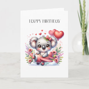 Flying Koala Birthday Card