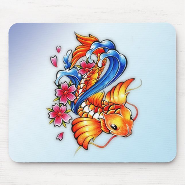 Flying Koi Fish Mouse Pad (Front)