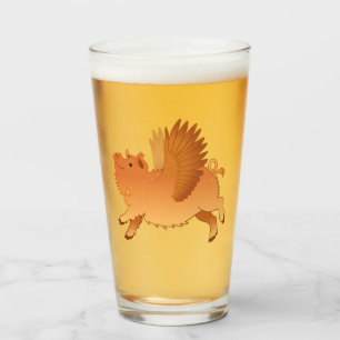 Flying Kunekune Pig Glass