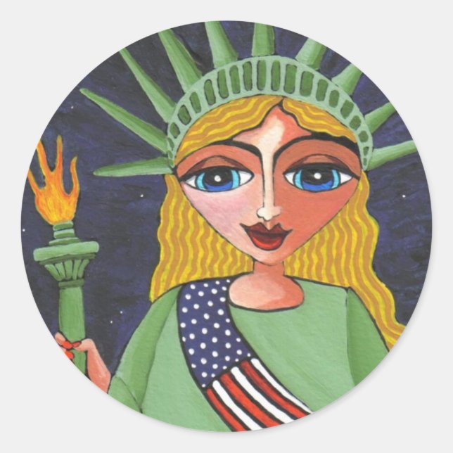 Flying Lady Liberty - sticker (Front)