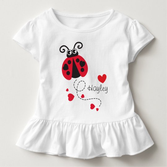 Flying ladybug hearts red name t-shirt | Zazzle.com