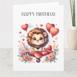 Flying Lion Birthday Card