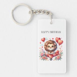 Flying Lion Birthday Keychain
