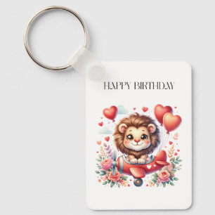 Flying Lion Birthday Keychain