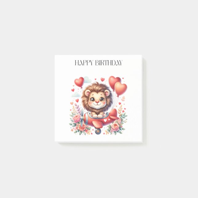 Flying Lion Birthday Post-it Notes (Front)