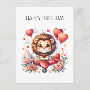 Flying Lion Birthday Postcard