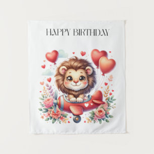 Flying Lion Birthday Tapestry
