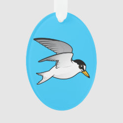 Flying Little Tern Oval Acrylic Ornament