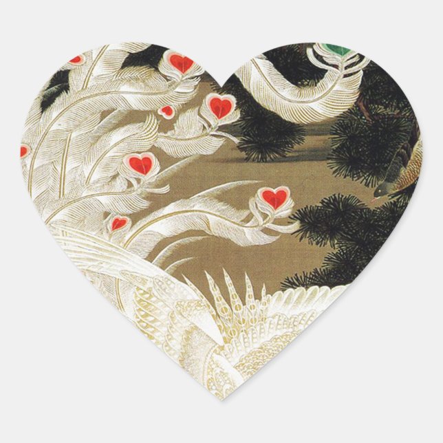 FLYING LOVE PHOENIX,Feathers,Hearts Valentine Day Heart Sticker (Front)