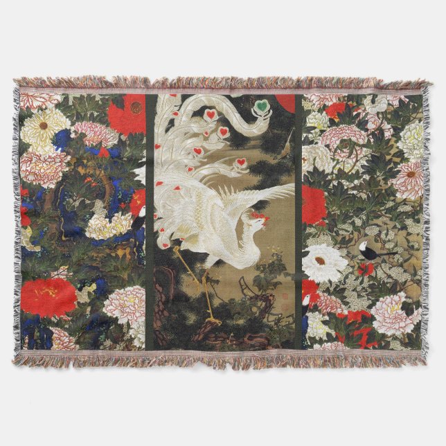 FLYING LOVE PHOENIX,Feathers,Hearts Valentine Day Throw Blanket (Front)