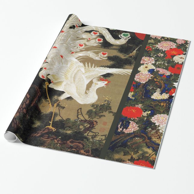 FLYING LOVE PHOENIX,Feathers,Hearts Valentine Day Wrapping Paper (Unrolled)