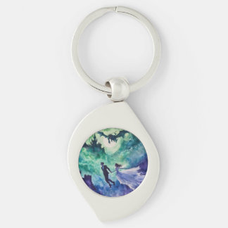 Flying Lovers - Watercolor Painting Keychain