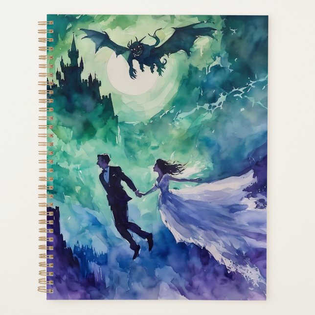 Flying Lovers - Watercolor Painting Planner (Front)