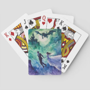Flying Lovers - Watercolor Painting Poker Cards