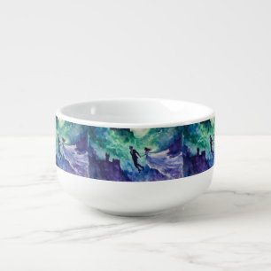 Flying Lovers - Watercolor Painting Soup Mug