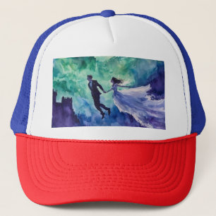 Flying Lovers - Watercolor Painting Trucker Hat