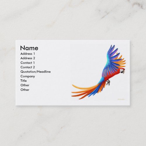 Flying Macaw Parrot Business Card