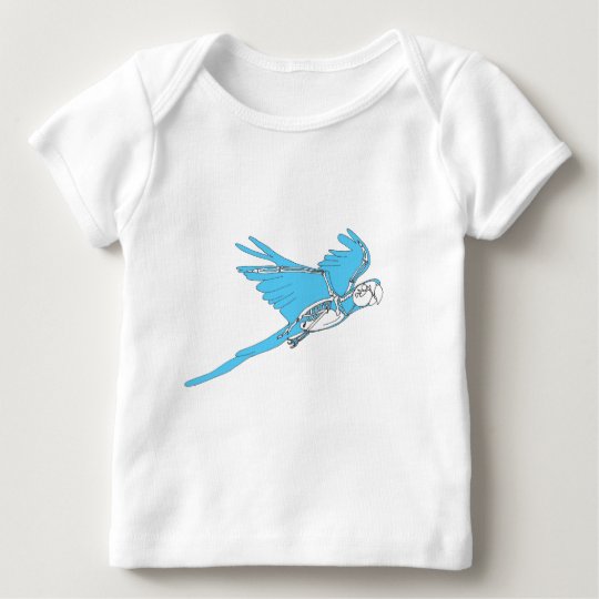Flying macaw skeleton baby T-Shirt
