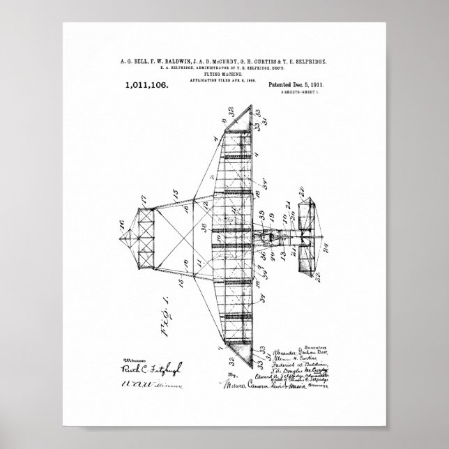 Flying-machine Patent Poster (Front)