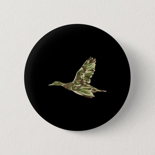 Flying Mallard Duck Camouflage Camo Duck Hunting C Button (Front)