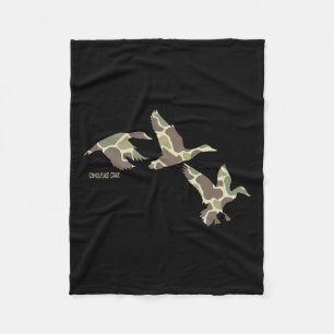 Flying Mallard Duck Camouflage Camo Duck Hunting C Fleece Blanket