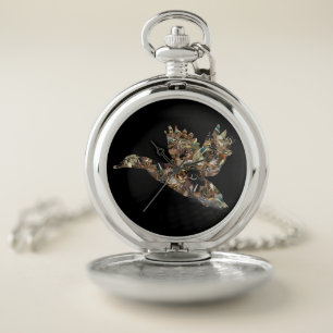 Flying Mallard Duck Collage Duck Hunter Pocket Watch