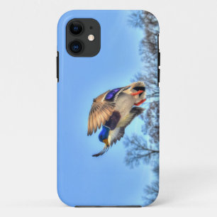 Flying Mallard Duck Drake Wildlife Photo iPhone 11 Case