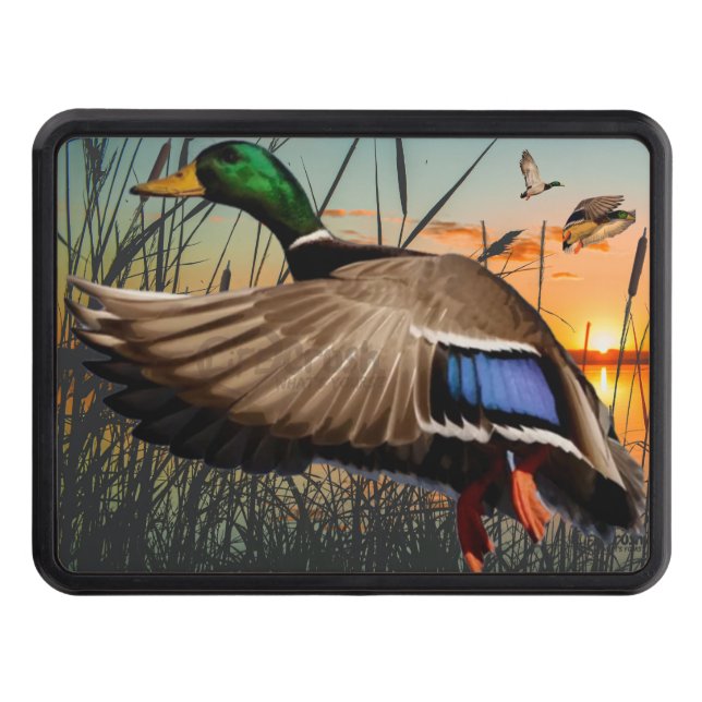 Flying Mallard Duck Hunting Trailer Hitch Cover (Front)