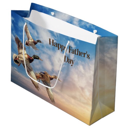 Flying Mallard Ducks Fathers Day Large Gift Bag