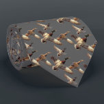 Flying Mallard Ducks On Gray Neck Tie<br><div class="desc">Mallard ducks flying on a dark gray background.
Background color can be changed.</div>