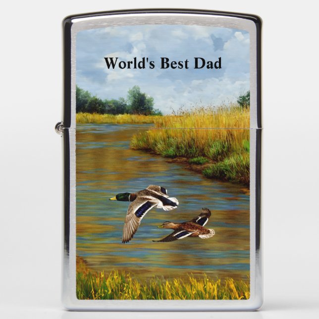 Flying Mallard Ducks Zippo Lighter (Front)