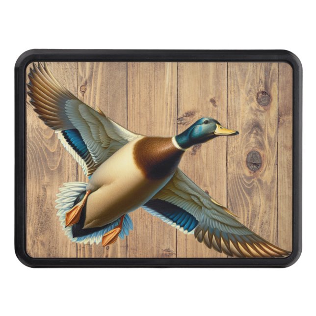Flying Mallard trailer Hitch Cover, Duck Hunting Cover (Front)